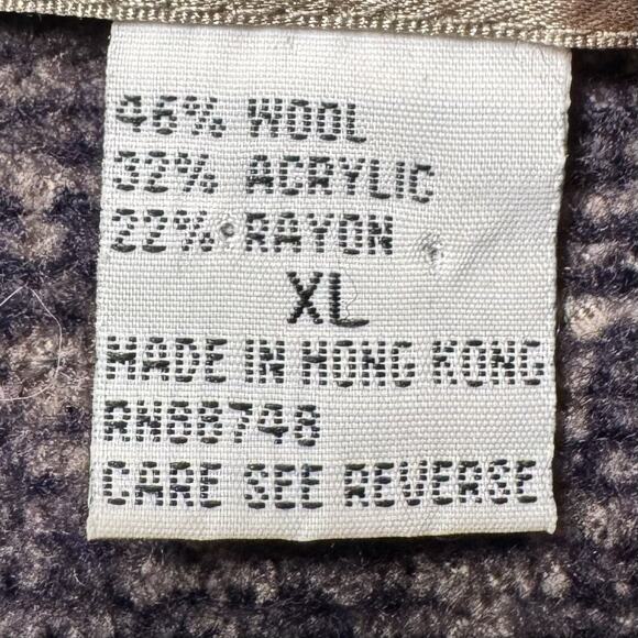 VTG 90s Territory Ahead Grandpa Knit Wool Blend Geometric Sweater XL Hong Kong - Picture 4 of 10